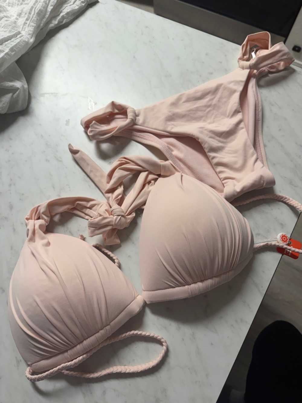 Light Pink Women's Tie-Back Bikini Set